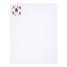 Cartoon Skulls Collage - Pink Custom Letterhead