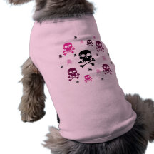 Cartoon Skulls Collage - Pink Dog Clothing