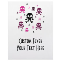 Cartoon Skulls Collage - Pink