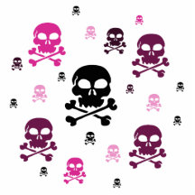 Cartoon Skulls Collage - Pink Photo Cutout