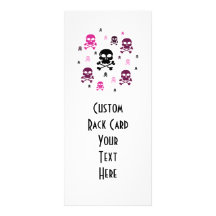 Cartoon Skulls Collage - Pink Rack Card