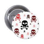 Cartoon Skulls Collage - Red buttons