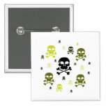 Cartoon Skulls Collage - Yellow buttons