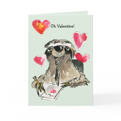 Cartoon Sloth Valentines Day Card by zooogle