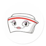 Cartoon Smiling Nurse Hats Sticker