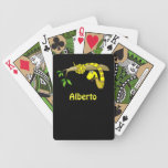 Cartoon Snake in Tree Personalized Playing Cards