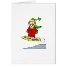 Cartoon Snowboarder Greeting Card