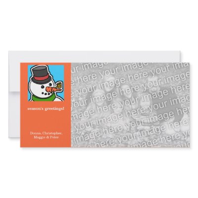 Cartoon Snowman 2 Holiday Photo Cards by karyn_lewis