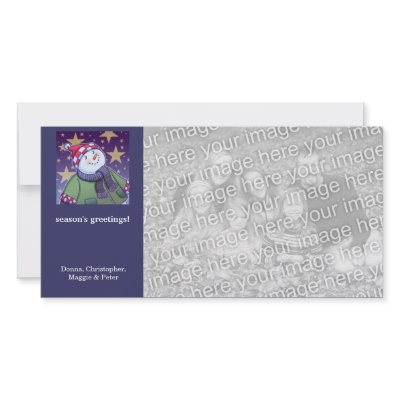 Cartoon Snowman Holiday Photo Cards by karyn_lewis