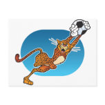 Cartoon Soccer Cheetah Postcard