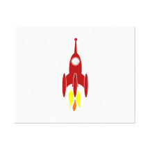 Cartoon Space Rocket Canvas Prints
