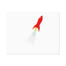 Cartoon Space Rocket Gallery Wrap Canvas