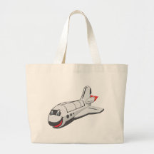 Cartoon Space Shuttle Tote Bag