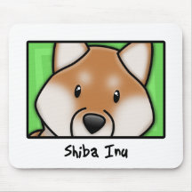 Cartoon Square Shiba Inu Mouse Pad