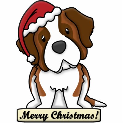 Cartoon St. Bernard Christmas Ornament Photo Cutouts by MenagerieMayhem
