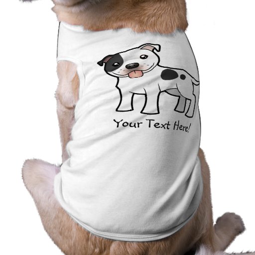 Cartoon Staffordshire Bull Terrier Pet T-shirt