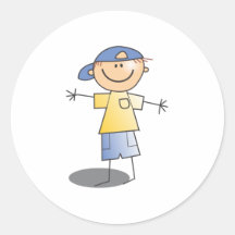 Cartoon Stick Boy Sticker
