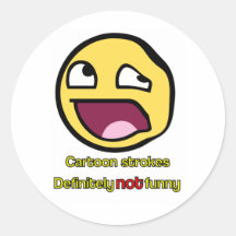 Cartoon Strokes Round Stickers