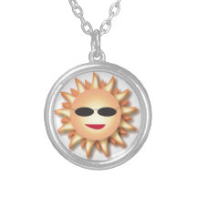 Cartoon Sun Wearing Cool Shades Pendants
