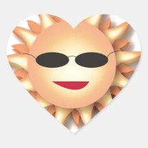 Cartoon Sun Wearing Cool Shades Sticker