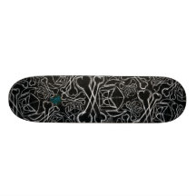 Cartoon Swede - Black / White / Blue Sketch Skate Deck