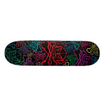 Cartoon Swede - Multicolor Black Sketch Skateboard Deck