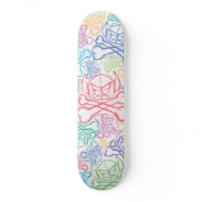 Cartoon Swede - Multicolor White Sketch Skateboard Decks by angryassociates