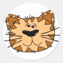 Cartoon Tabby Cat Face Stickers