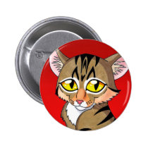 Cartoon Tabby Kitten buttons