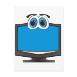 Cartoon Television Blue postcards