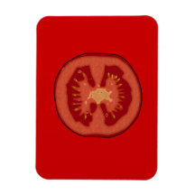 Cartoon Tomato Slice Rectangular Magnets