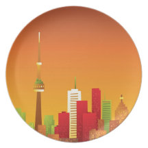 Cartoon Toronto Dinner Plates
