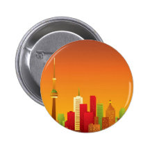 Cartoon Toronto Pinback Button