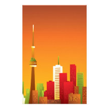 Cartoon Toronto Stationery Paper