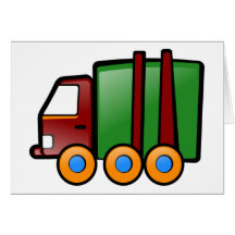 Cartoon Truck Greeting Card