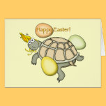Cartoon turtle Easter bunny! cards