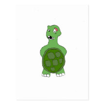 Cartoon Turtle With Black Eye Postcard