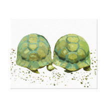 Cartoon Turtles Wrapped Canvas Gallery Wrap Canvas