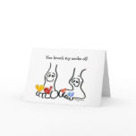Cartoon Valentines Day Cute Feet Greeting Card