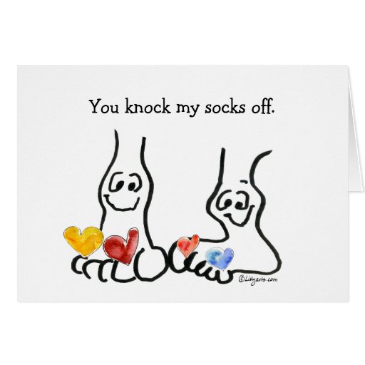 Cartoon Valentines Day Cute Feet Greeting Card