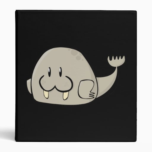Cartoon Walrus Vinyl Binder