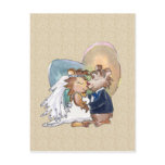 Cartoon Wedding Dance Couple Postcards