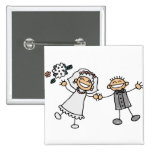 Cartoon Wedding Pinback Buttons