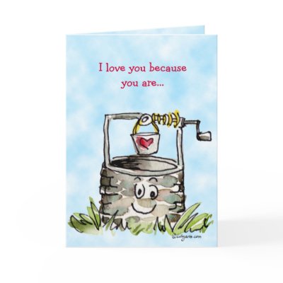 Cartoon Well Valentines Day Greeting Greeting Cards by zooogle