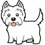Cartoon West Highland White Terrier photo sculptures