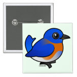 Cartoon Western Bluebird Pinback Buttons