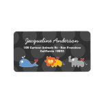 Cartoon Whale Lion Rhinoceros Address Labels