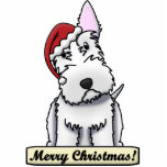 Cartoon White Scottish Terrier Christmas Ornament Photo Cutout