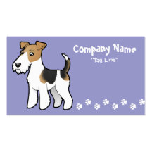 Cartoon Wire Fox Terrier Business Cards