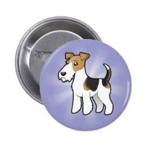 Cartoon Wire Fox Terrier Buttons